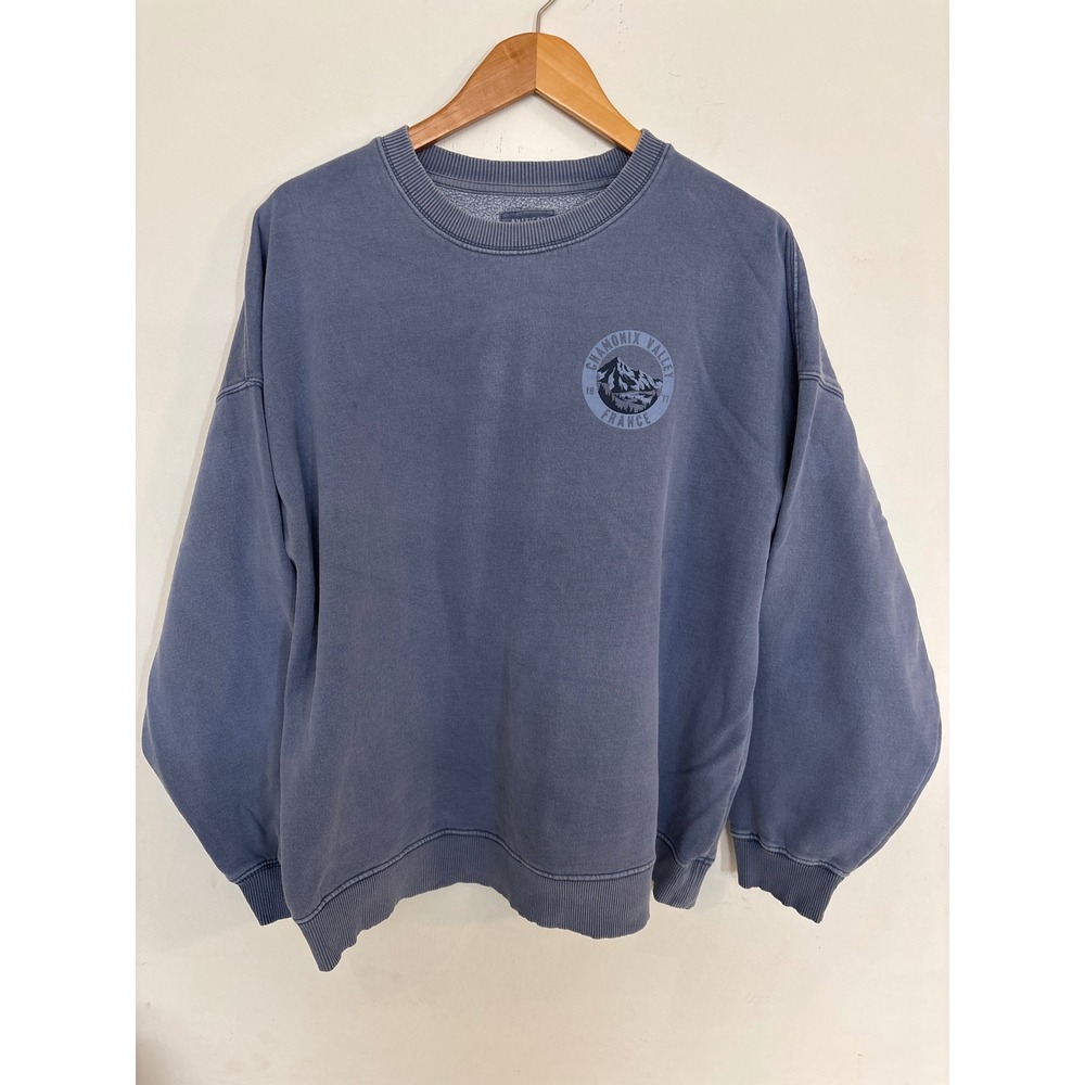 American Eagle Chamonix Valley France Graphic Sweatshirt Blue Oversized XL